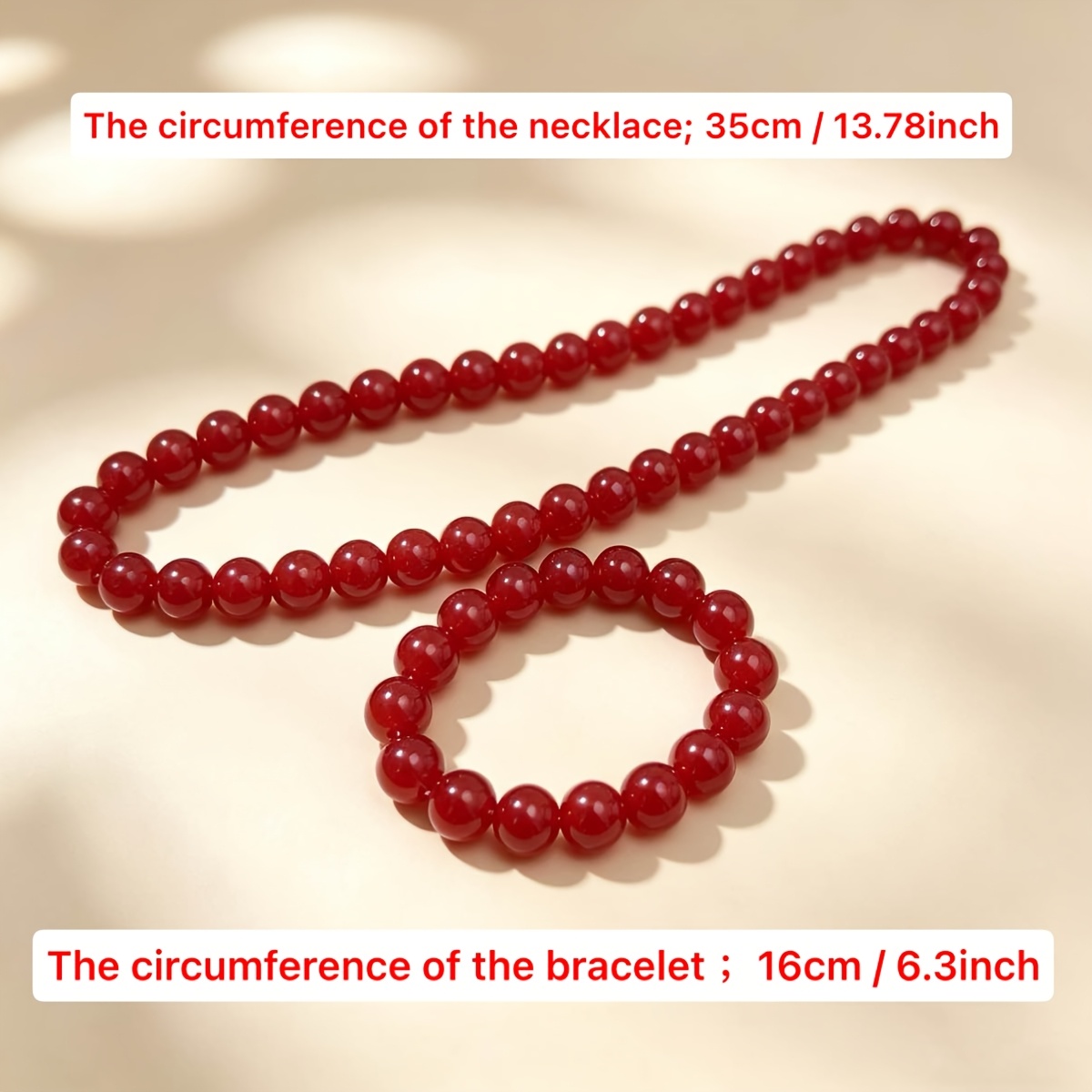 Bohemian Natural Red Agate Beads Necklace & Bracelet Set